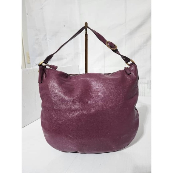 Authentic GUCCI Plum Leather GG Logo Blondie Hobo Bag Burgundy - Picture 4 of 14